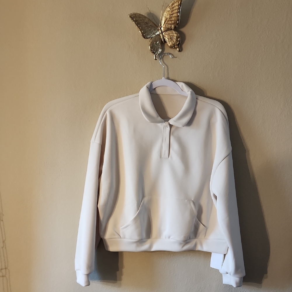 White Pullover Sweatshirt